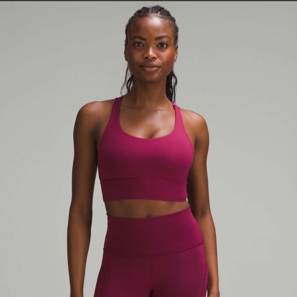 EUC Lululemon Energy Longline Sports Bra sz 6 Deep Luxe Maroon Red - Picture 4 of 5